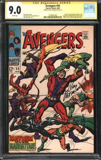 Avengers (1963) # 55 CGC Signature Series 9.0 VF/NM Signed Roy Thomas
