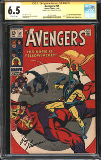 Avengers (1963) # 59 CGC Signature Series 6.5 FN+ Signed Roy Thomas