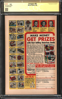 Avengers (1963) # 64 CGC Signature Series 9.2 NM- Signed Roy Thomas