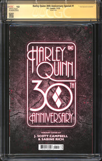 Harley Quinn 30th Anniversary Special (2022) #1 Variant Cover CGC Signature Series 9.8 NM/MT Signed J. Scott Campbell