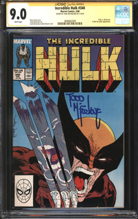 Incredible Hulk (1962) #340 CGC Signature Series 9.0 VF/NM Signed Todd McFarlane
