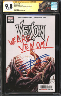 Venom (2018) # 3 CGC Signature Series 9.8 NM/MT Signed & "We Are Venom" Donny Cates
