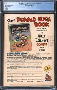 Walt Disney's Comics And Stories (1940) #134 CGC 5.5 FN-