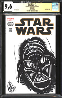 Star Wars (2015) # 1 Sketch Edition CGC x JSA Signature Series 9.6 NM+ Signed/Sketch Ken Haeser (Copy)