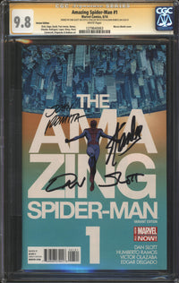 Amazing Spider-Man (2014) #1 Marcos Martin Variant CGC Signature Series 9.8 NM/MT Signed Dan Slott, Stan Lee & John Romita