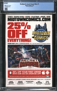 Deadpool's Secret Secret Wars (2015) #1 C2E2 Convention Sketch Edition CGC 9.8 NM/MT