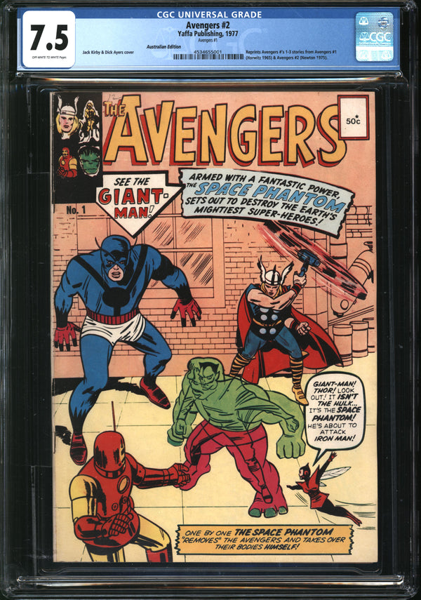 Avengers (1963) #  2 Australian Edition (#1 Yaffa Publishing, 1977) CGC 7.5 VF-