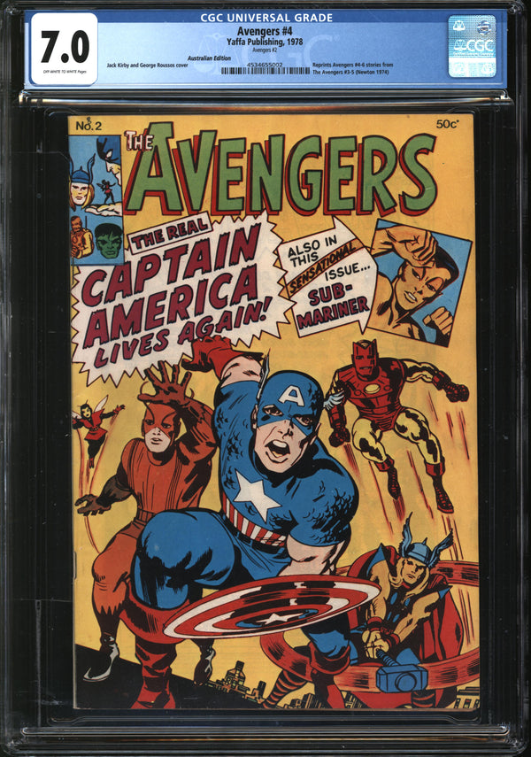 Avengers (1963) #  4 Australian Edition (#2 Yaffa Publishing, 1978) CGC 7.0 FN/VF